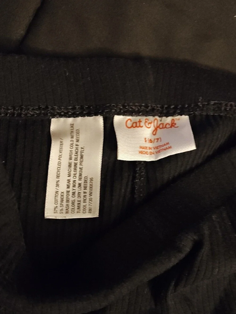 Cat & Jack Black Ribbed Waistband Leggings